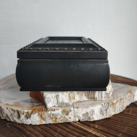 Religious Jewelry Box Chest Glass Top Velvet Lining Trinket Box Philippians 4:13 - Picture 7 of 16